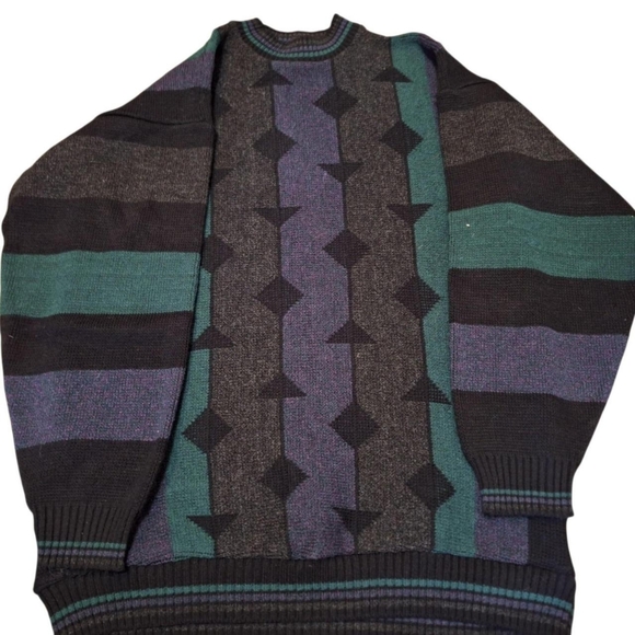 Vintage Protege Geometric Grandpa Sweater Large - Picture 1 of 5